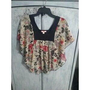 Lux Floral Sheer Blouse Small Boho Y2K Feminine Cottage Core